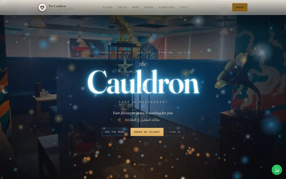The Cauldron Cafe website