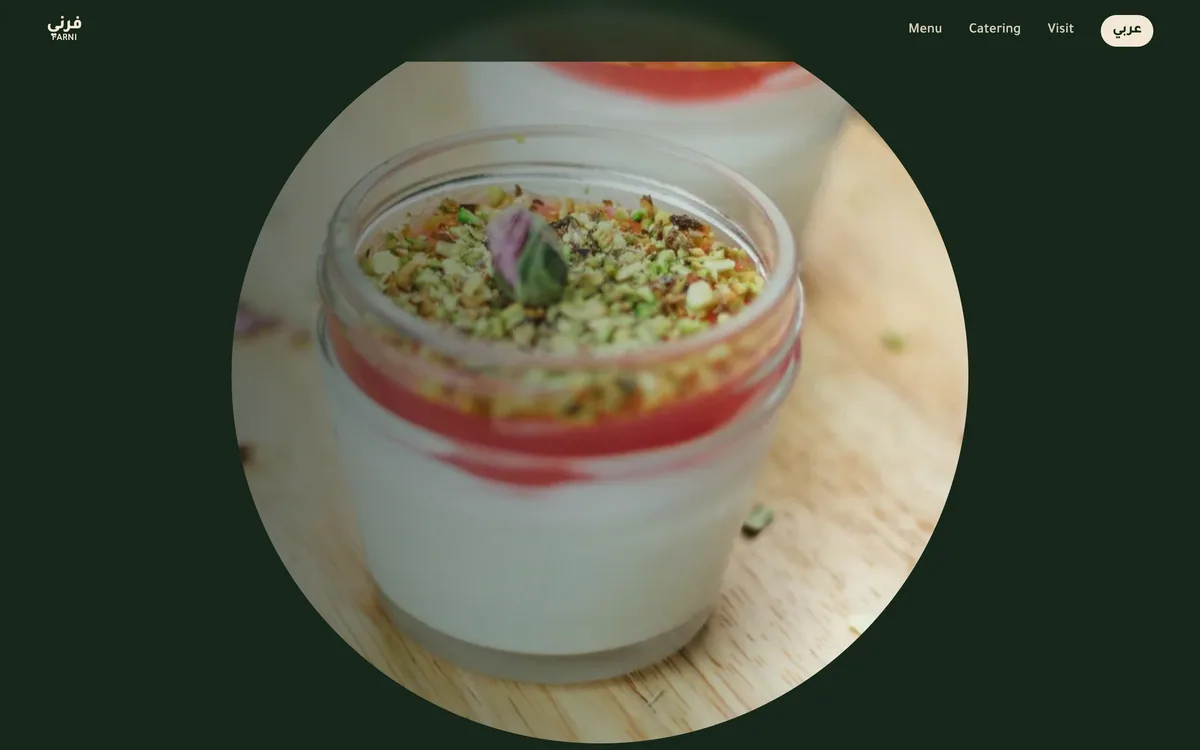 Farni Cafe Parallax Concept website