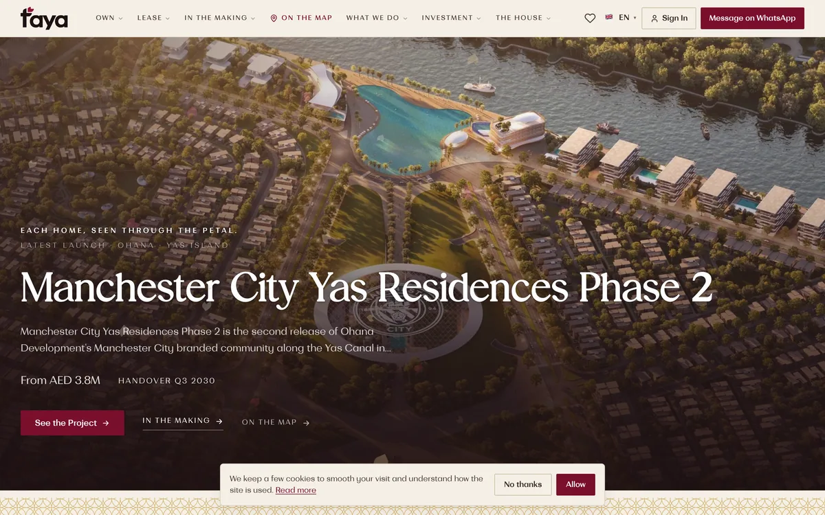 TAYA Real Estate website